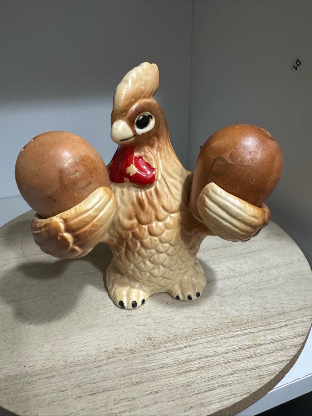 Vintage Ceramic Chicken Egg Holder - S&P shakers